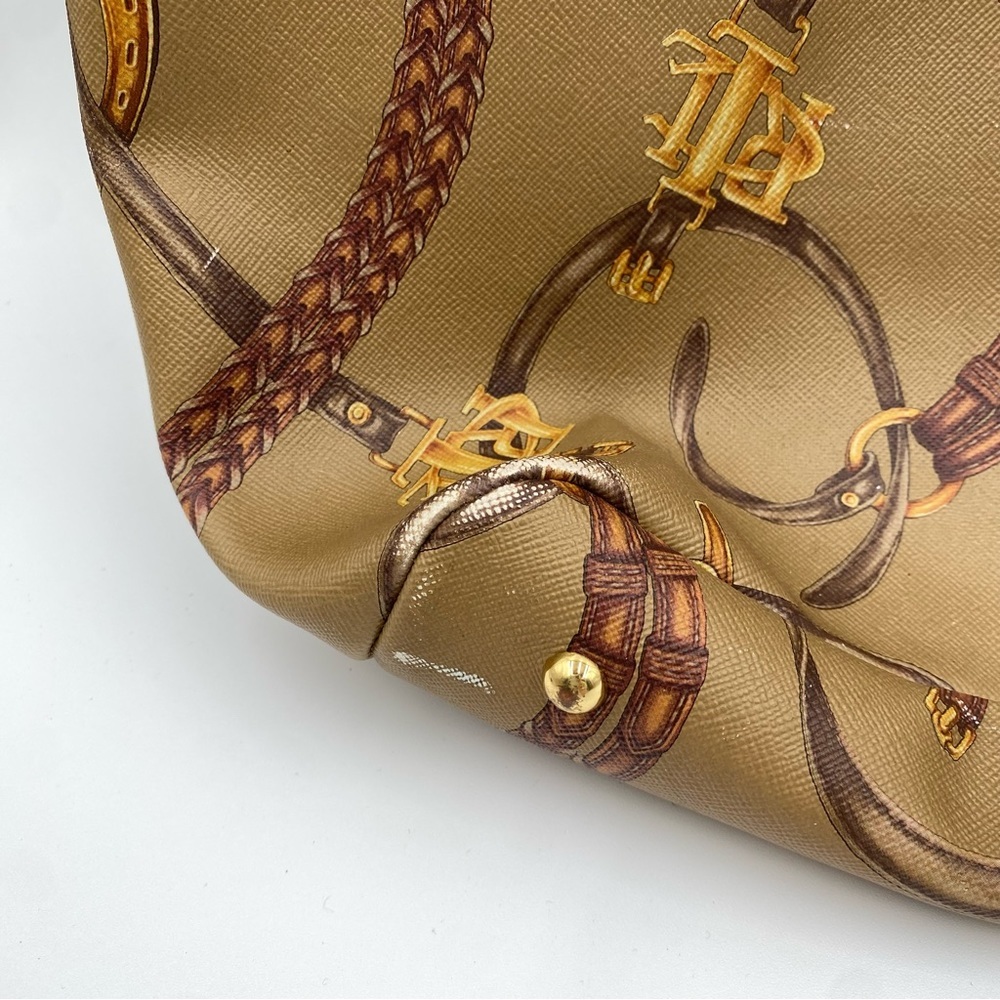 Lauren Ralph Lauren Women’s Brown Saffiano Leather Halstead Equestrian Tote Bag - Picture 5 of 11